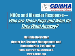 NGOs and Disaster Response