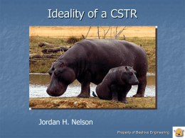 Ideality of a CSTR - Department of Chemical Engineering