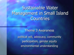 Sustainable Water Management in Small Island Countries