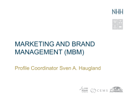Marketing and Brand Management (MBM)