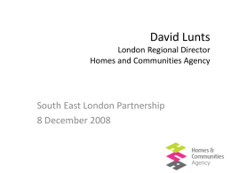 David Lunts London Regional Director Homes and Communities