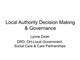 Local Authority decision making & Governance