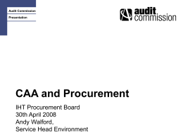 CAA and Transport Procurement - Chartered Institution of