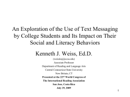 LOL? The impact of text messaging on writing, speaking and