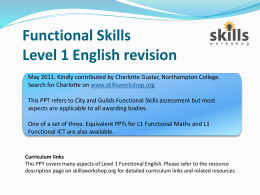 L1 Functional English revision