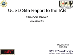 UCSD Site Report to the IAB