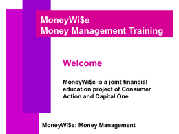 MoneyWi$e Money Management Training
