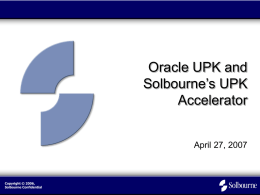 Oracle UPK and Solbourne's UPK Accelerator - K