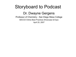 Story Board to PodCast - San Diego Mesa College