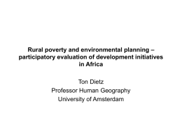 Rural poverty and environmental planning – participatory