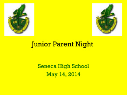Senior Parent Night - Lenape Regional High School District