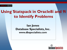 Using Statspack in Oracle8i and 9i to Identify Problems
