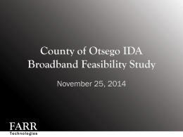 County of Ostego IDA Broadband Feasibility Study