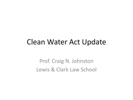 Clean Water Act Update