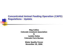 Concentrated Animal Feeding Operation (CAFO) Regulations