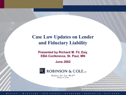 Case Law Updates on Lender Liability
