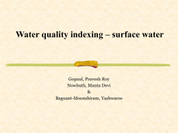 Water quality indexing for predicting variation of water