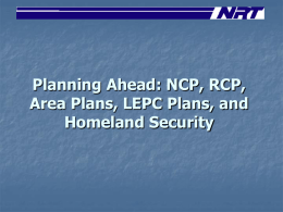 Preparedness Components Under the National Response System