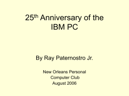 25th Anniversary of the IBM PC