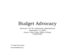 Budget Advocacy - Connecticut Health Policy Project