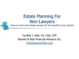 Cynthia Kett - Estate Planning for non lawyers