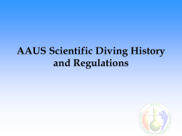 AAUS Scientific Diving History and Regulations