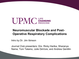 'Neuromuscular Blockade and Post