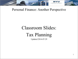 Tax Planning Strategies - Brigham Young University