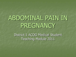 ABDOMINAL PAIN IN PREGNANCY