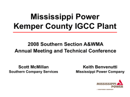 Kemper County IGCC Project - Southern Section Air & Waste