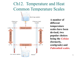 Ch12 Temperature and Heat Common Temperature Scales