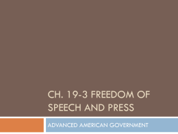 Ch. 19-3 freedom of speech and press