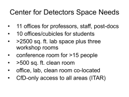 Center for Detectors Space Needs