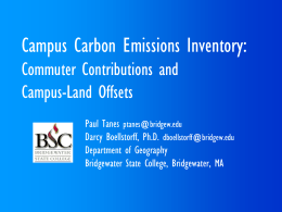 Campus Commuter Greenhouse Gas Emissions Inventory and