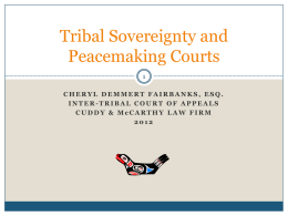 Tribal Sovereignty and Peacemaking Courts