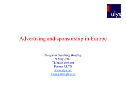 Advertising and sponsorship in Europe: a step-by