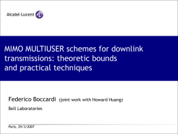 MIMO MULTIUSER schemes for downlink transmissions: