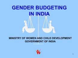 WORKSHOP ON GENDER BUDGETING For State Governments 23rd
