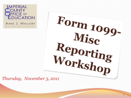 Form 1099-Misc Reporting Workshop