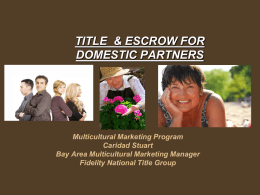 OUTLINE: REGISTERED DOMESTIC PARTNERS/DOMESTIC PARTNERS …