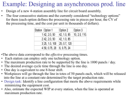 Example: Designing an asynchronous prod. line