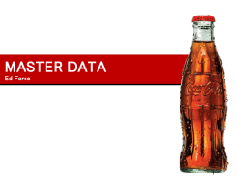 Master Data - Coca-Cola Bottling Company United
