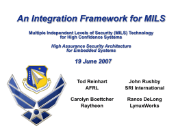An Integration Framework for MILS