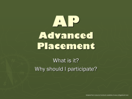 AP Advanced Placement - T.R. Robinson High School