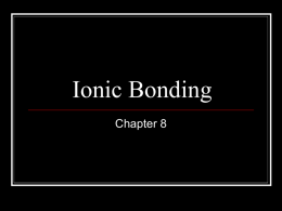 Ionic Bonding - Johnston County Schools