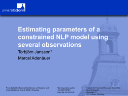 Estimating parameters of a constrained optimisation model