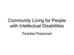 Community Living for People with Intellectual Disabilities