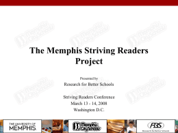 The Memphis Striving Readers Project