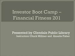 Investor Boot Camp – Financial Fitness 201
