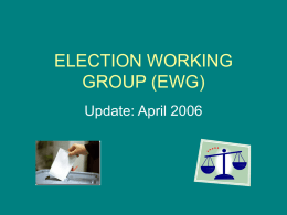 Election Working Group: Planning for Election Day